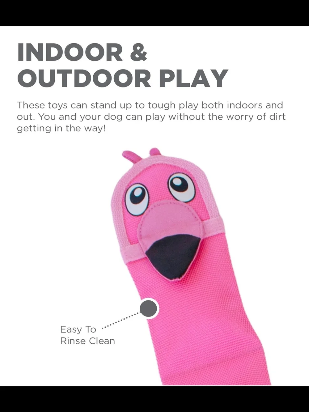 Outward Hound Pink Flamingo Fire Hose Tug & Fetch Toy